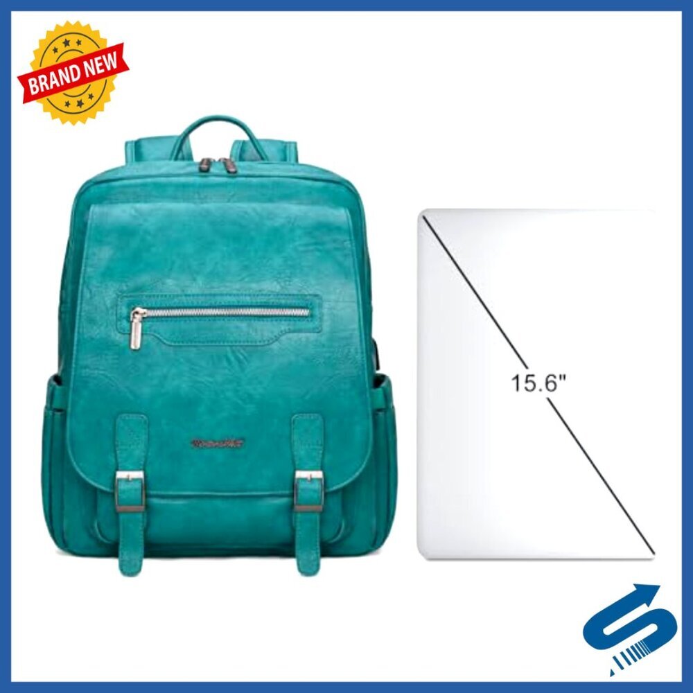 Vintage Style Laptop Backpack with USB Port Travel Daypack Work Purse - Picture 6 of 7
